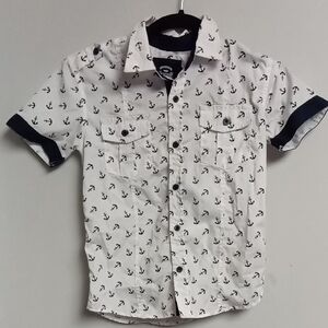 Anchor Print Kids Shirt - White